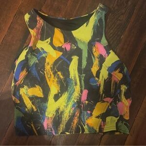 Lululemon Athletica Colorful Brushstroke Crop Top